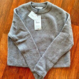 ZARA Alpaca Wool Grey Sweater - Size SM